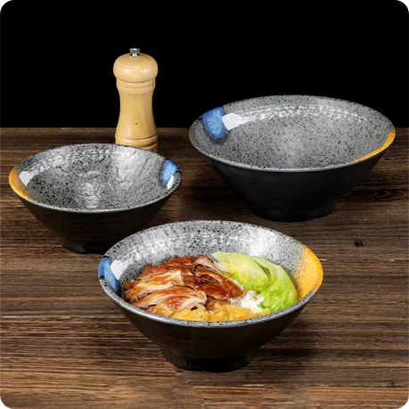 Anthracite Melamine Bowls